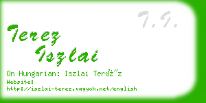 terez iszlai business card